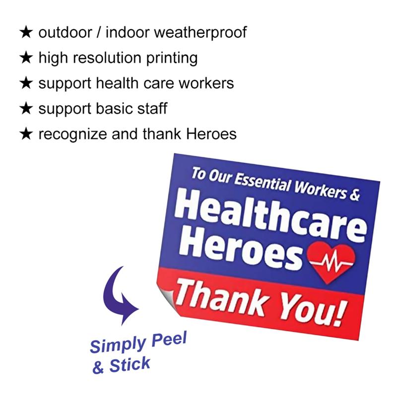 Healthcare Worker Hero Sticker Lawn Sign Gardening Sign Display Rack Sticker Thank You Essential Employees Sticker