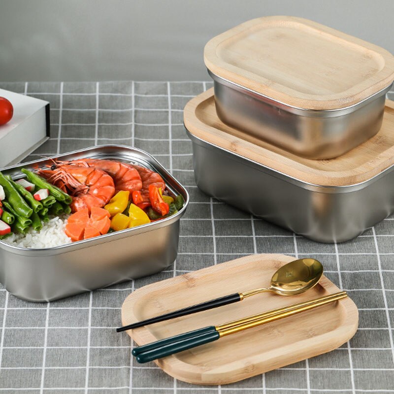 Stainless Steel Insulated Lunch Box Bento Box Outdoor School Office Worker Microwave Heating Lunch Container Food Storage Box