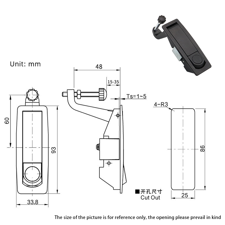 Premium Zinc Alloy Flat Lock with Push-Button Spring Mechanism for Mechanical Equipment, Cabinet Doors, and Electrical Boxes: Silver