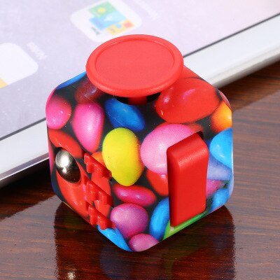 12 Sides Decompression Toy Autism Anxiety Relief Focus Kids Anti-Stress Magic Stress Fidget Toys Finger Tips Anti Irritability: Burgundy