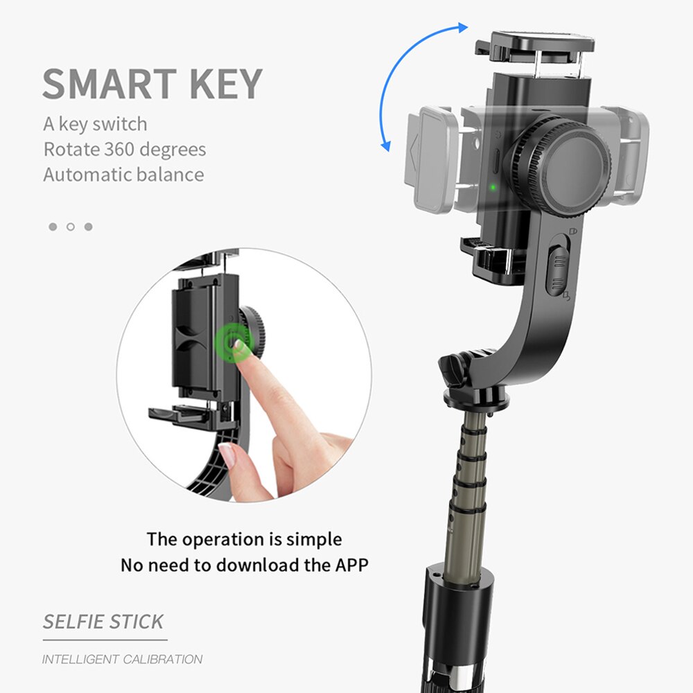 Puhelimen vakaaja kädessä pidettävä gimbal-vakain tärinänvaimennus selfie stick video live bluetooth selfie stick jalusta android ios