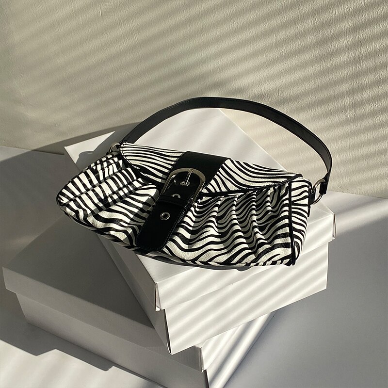 Zebrapatroon crossbody tas voor dames all-match retro oksel schoudertassen dames avondfeest portemonnee