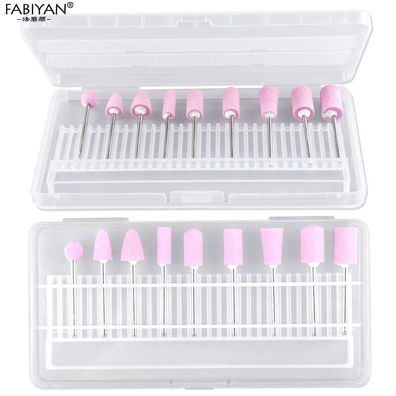 Nail art borr förvaring tom utställningslåda manikyr verktyg organisatör container stativ display klar hållare 10/20/30 hål fodral