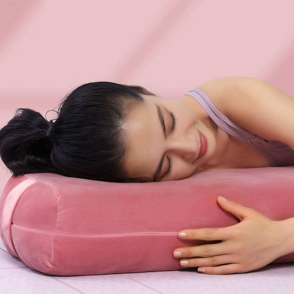 Yoga Bolster Pillow for Meditation and Support - Rectangular Yoga Cushion - Yoga Accessories from Machine Washable with Carry Ha
