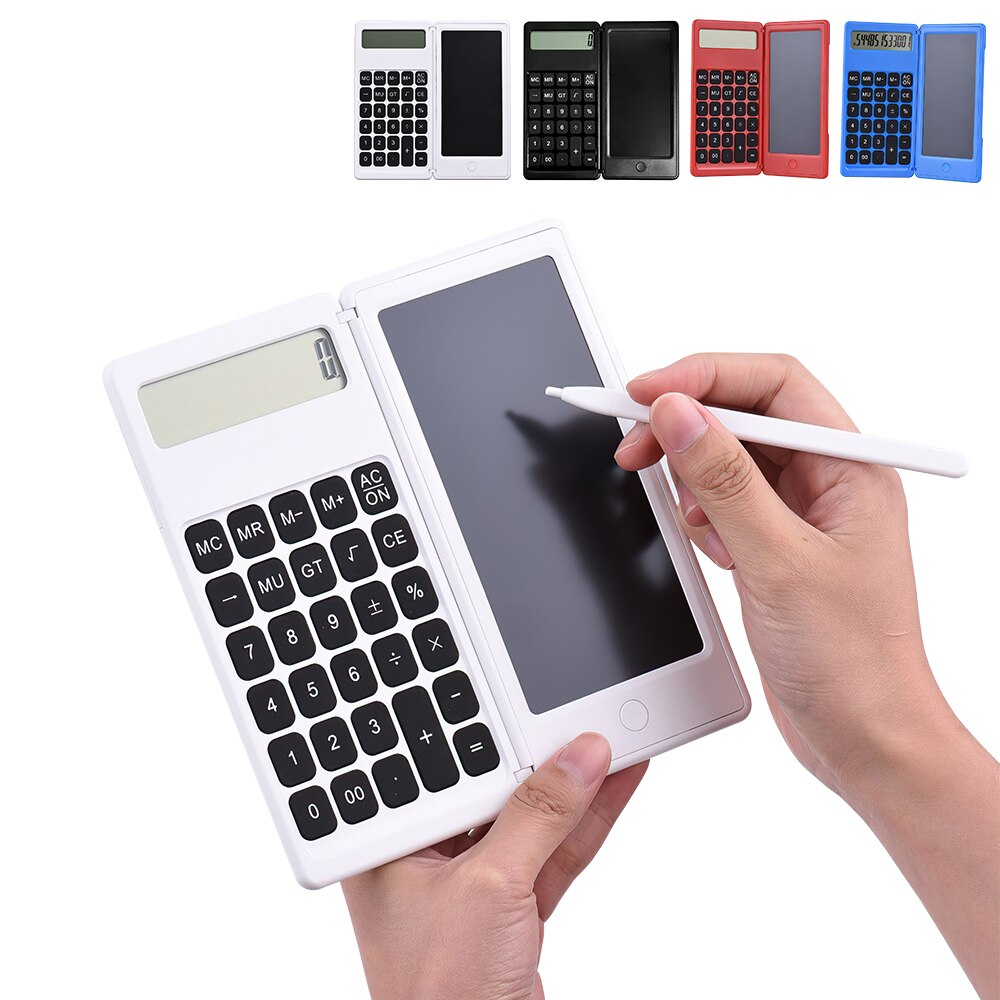 Spash faltbarer taschenrechner, tragbarer 12- stelliger taschenrechner mit 6- zoll-lcd-schreibtablett, zeichenfläche, stift und radierfunktion