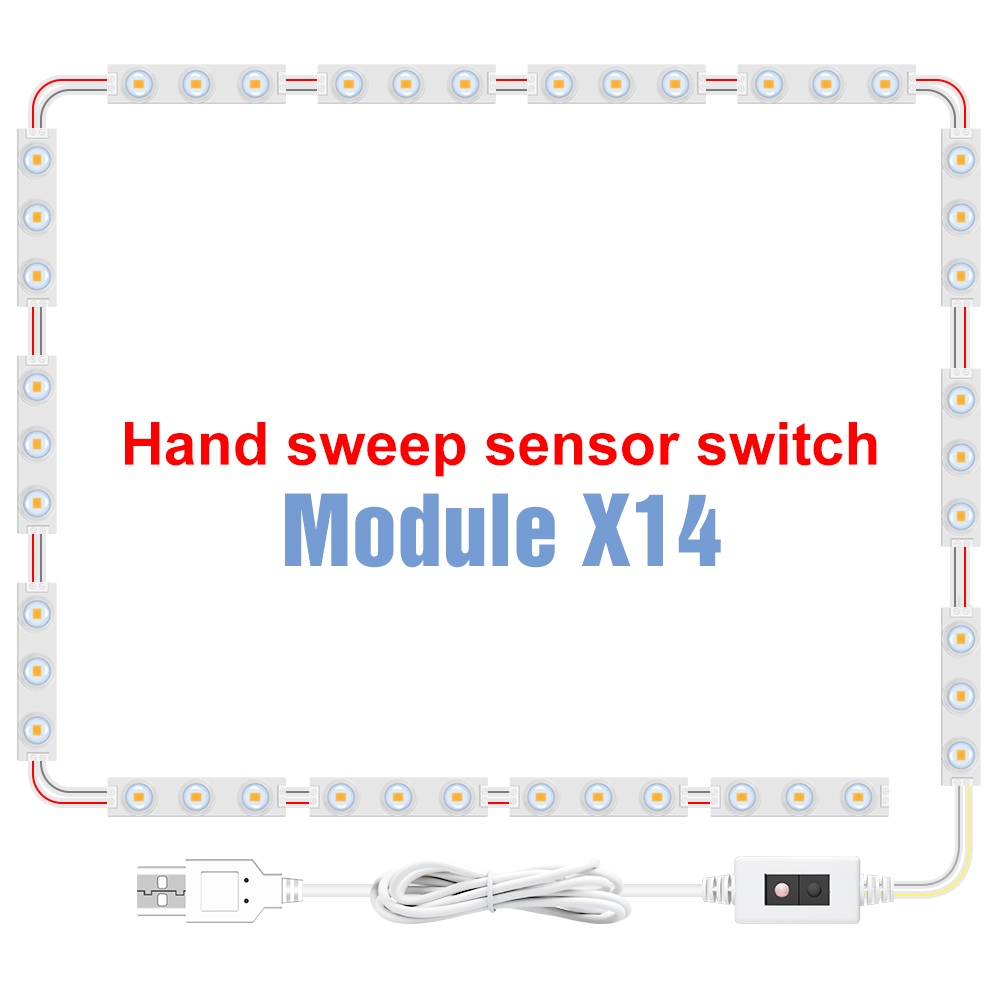 12V Makeup Mirror Light Dressing Table Light USB Hollywood Vanity Mirror Wall Lamp LED Bulb Bathroom Toiletries Lighting LED Kit: Nature White 14Bulbs