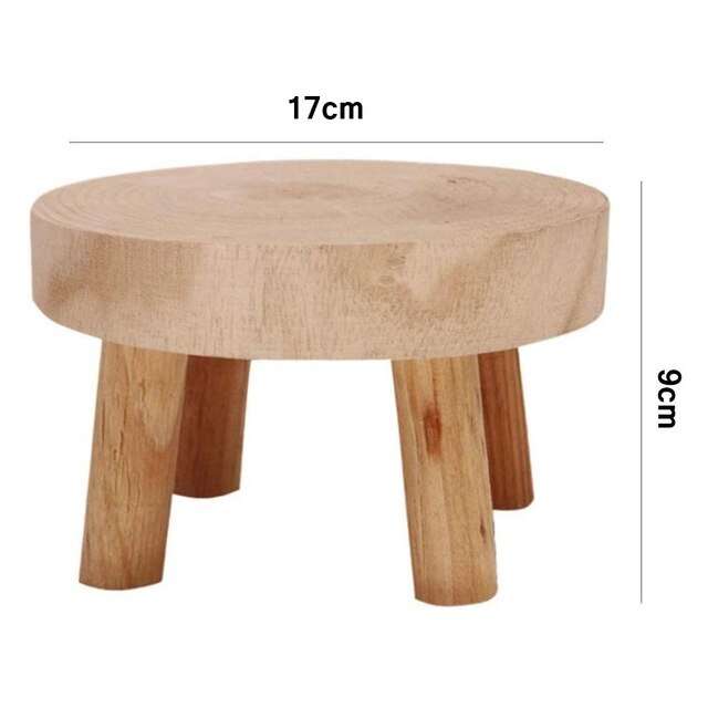 Trä växt kruka hållare stativ blomma display hylla inomhus utomhus trädgård uteplats blomkruka bas hållare pall orkidé bänk: Ljusbrun 17 x 9 x 6cm