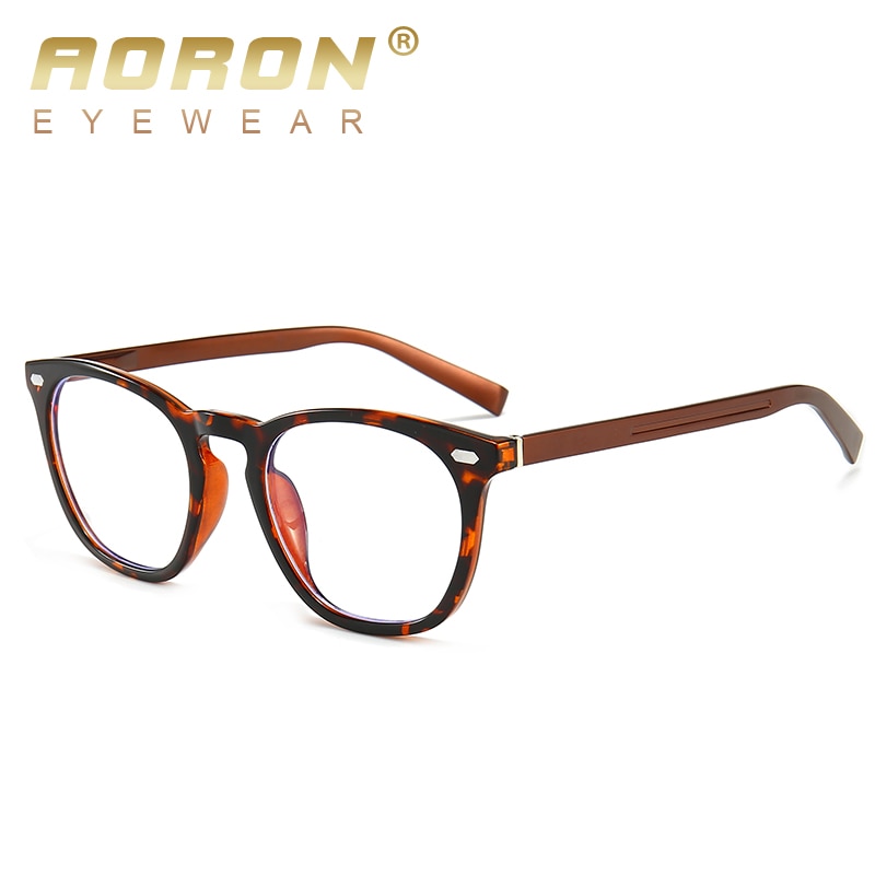 Nuevas gafas anti-azules para hombres y mujeres, gafas de espejo planas, gafas redondas montura de aluminio TR Retro, gafas transparentes negras