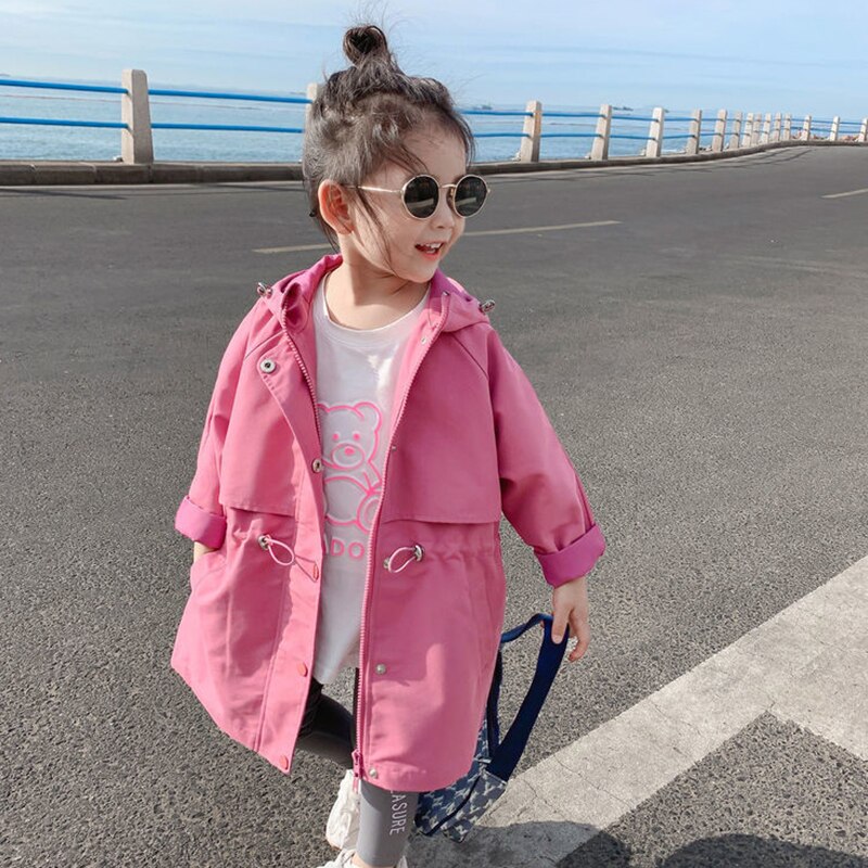 Girls Autumn Spring Jackets Coat 2022 Kid Pink Jackets And Coats Windbreaker Style Children Clothes Coat 2-10 Y