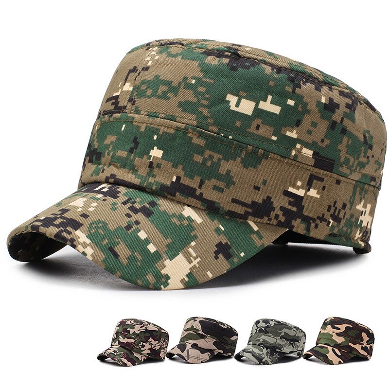 Gorra de camuflaje Digital, gorros de camuflaje tácticos para hombres, gorra plana con orejeras, gorra de béisbol para el ejército al aire libre, gorras de Hip Hop para hombres
