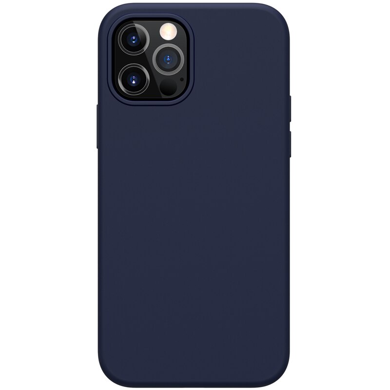 Oryginalne etui NILLKIN do iPhone 12/12 Pro Flex Pure Pro magnetyczne etui silikonowe do iPhone 12 Pro Max 12 Mini odporna na wstrząsy obudowa: For iP 12 Pro Max / Niebieski