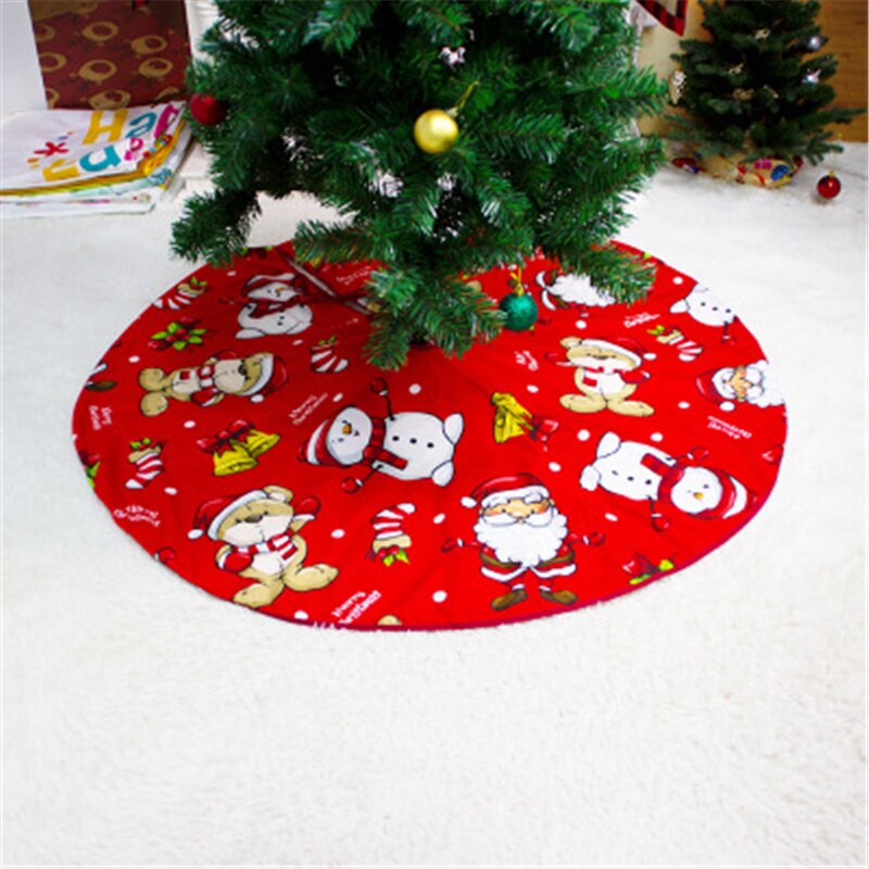 Kerstboom Rok Leuke Kerstman Rendier Sneeuwman Print Boom Matten Thuis Decoratie Feestartikelen Decor Xmas