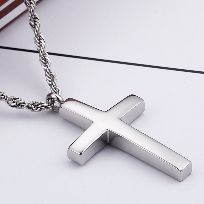 Haoyi Rvs Smooth Cross Hanger Ketting Voor Mannen Goud Zilver Kleur Mode-sieraden Accessoires