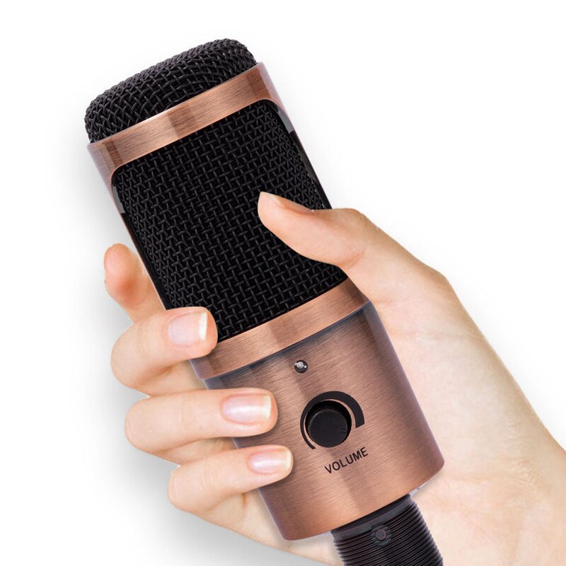 USB Condenser Microphone Computer Microphone with Volume Adjusting Microphone For PC Laptop MAC