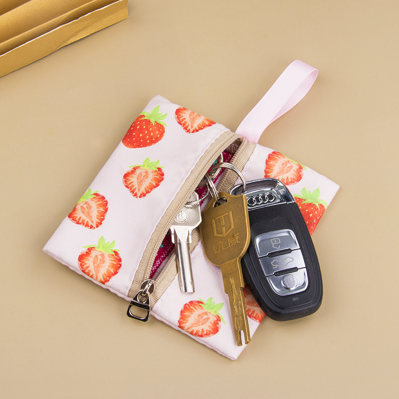 Porte-clés fille japon style coréen belle fruits motif portefeuilles clé pièce sac mignon carte sac à main