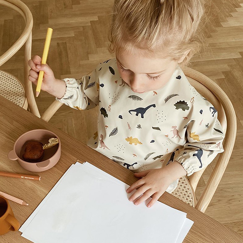 Cartoon Baby Lange Mouw Slabbetjes Waterdichte Schort Leuke Print Baby Eten Baby Spullen Kinderen Jongens Meisjes Burp Doek Slabbetjes Art kiel