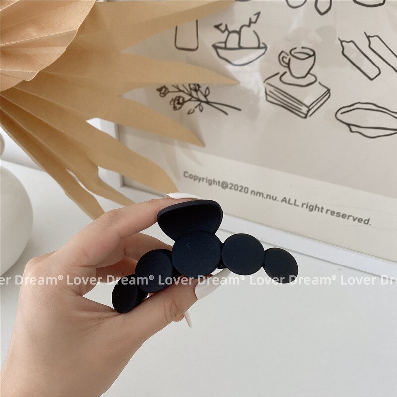 Pinzas grandes para el pelo para mujer, horquillas acrílicas esmeriladas, pasador, pinzas de cangrejo, accesorios para el cabello, color negro: 2