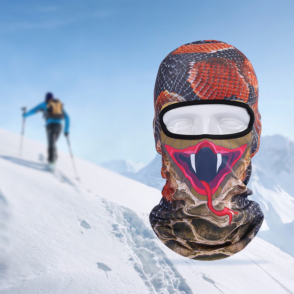 3D Cycling Ski Hat Balaclava Animal Full Face Cover Snow Gear Outdoor Soft: snake