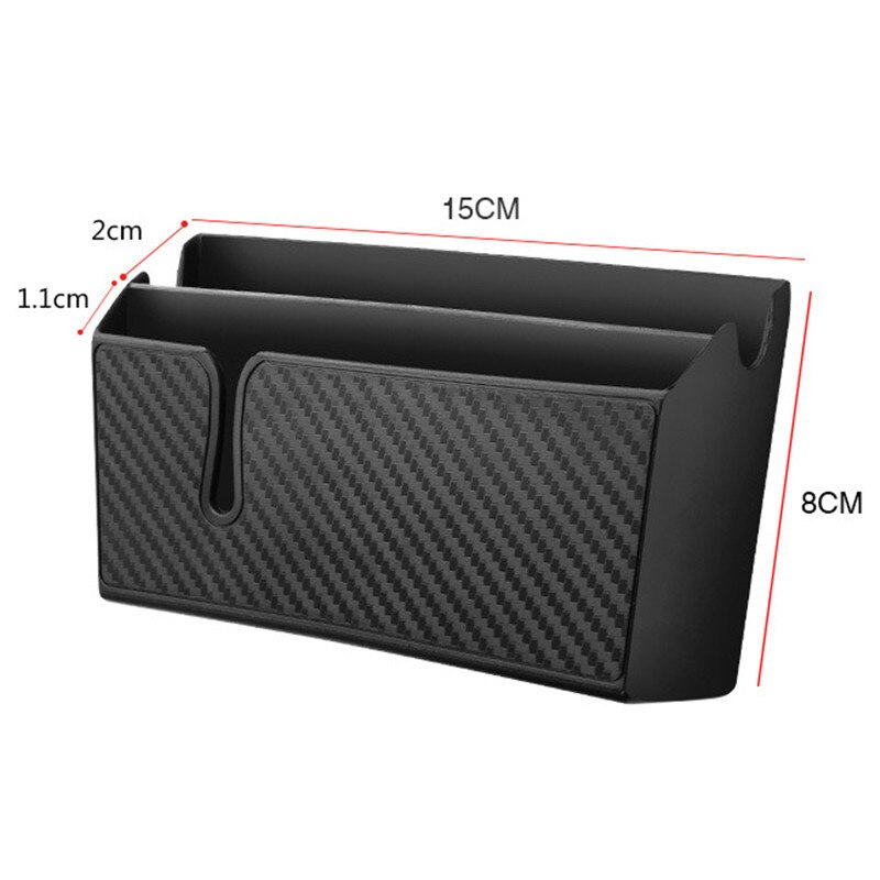 Newest Model Car Storage Box Carbon Fiber Grain Paste Type Cellphone Holder Flexible Glue Surface Stowing Tidying Storage Box
