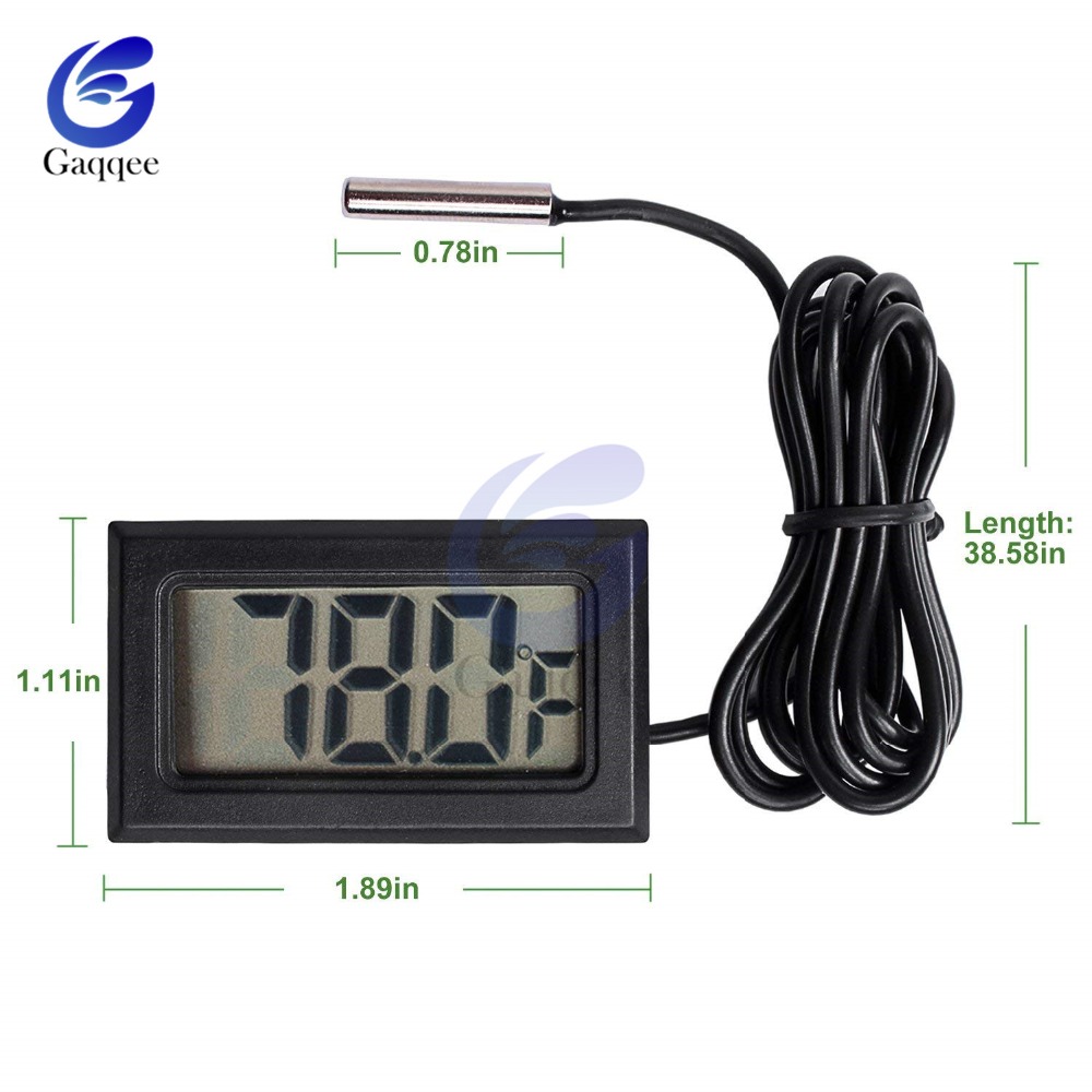 Mini Digital Thermometer1M/2M Cable Probe Freezer Thermometer Sensor Thermograph For Aquarium Refrigerator Kit Chen Bar Use