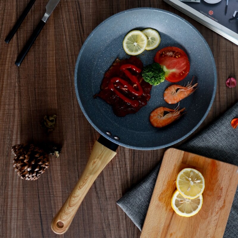 20cm Aluminum Alloy Maifan Stone Non-stick Frying Pan Smokeless Small Wok