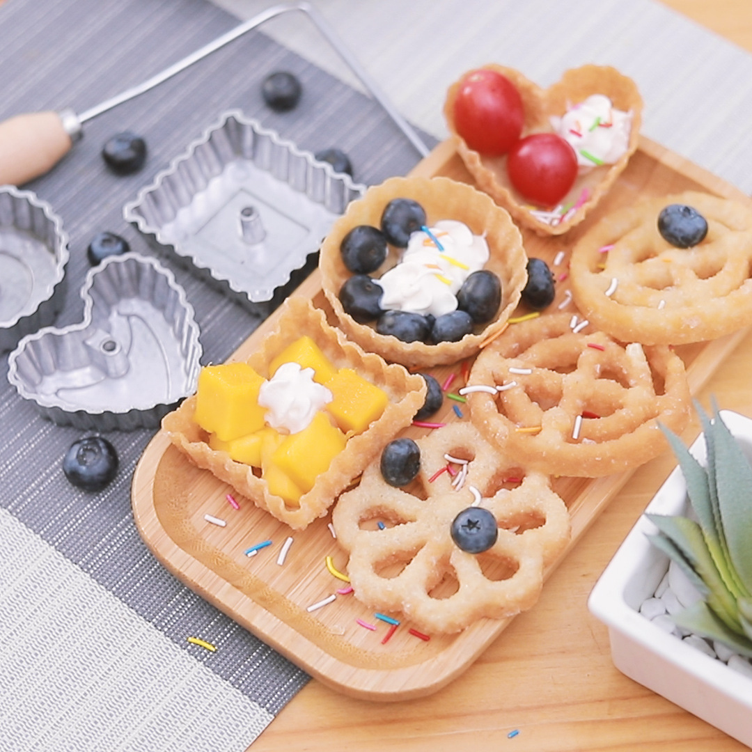Aluminum Rosette Maker Molds Bunuelos Mold With Handle Pastry Tools Achappam Cookie Maker Baking Cooking Kitchen Accessories