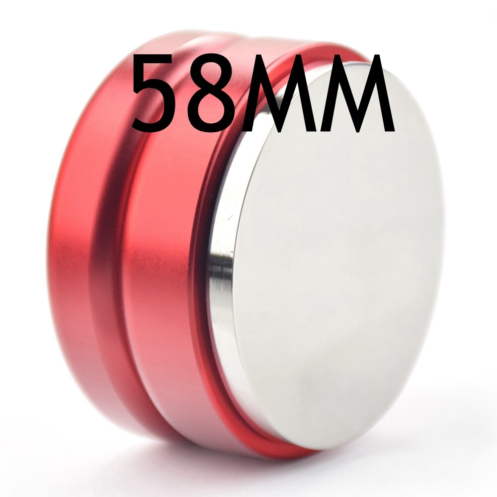 Ecocoffee Adjustable Coffee Tamper 58MM 304 Stainless Steel Coffee Distributor Barista Coffee Maker: 58MM RED