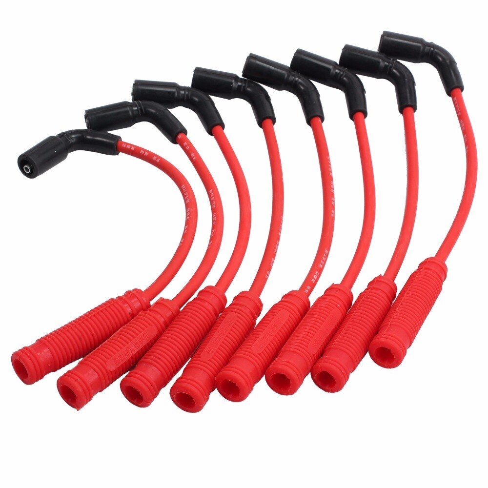 AUTOUTLET 8 Pcs for Red Spark Plug Wires Set For Chevy Silverado GMC Sierra Yukon TRUCK 1500 1999