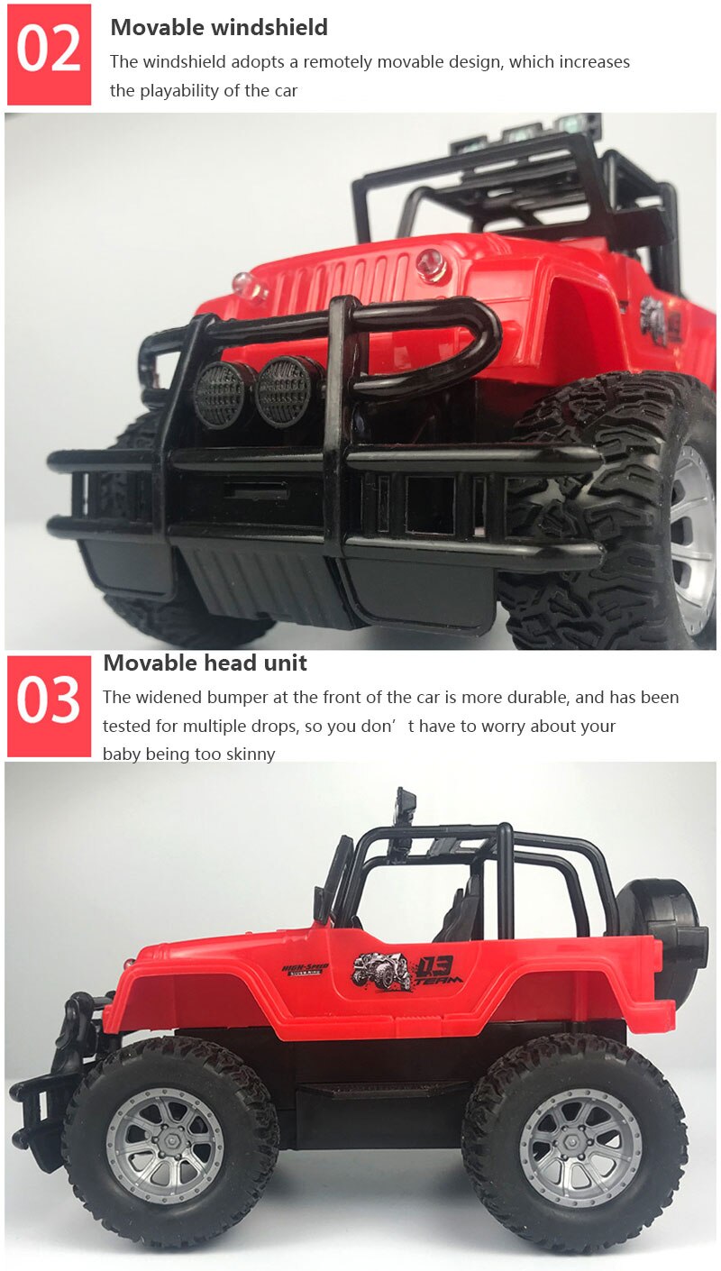 Four-way Remote Control Wrangler 1:20 With Light Remote Control Off-road Vehicle 2.4GHz Climbing Vehicle Toy Car