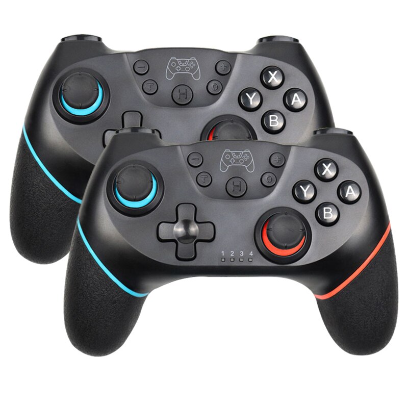 Mando inalámbrico con bluetooth para Nintendo Switch Pro, controlador joystick de juego para consola Switch con 6 ejes: 1Blue-Red-2pcs