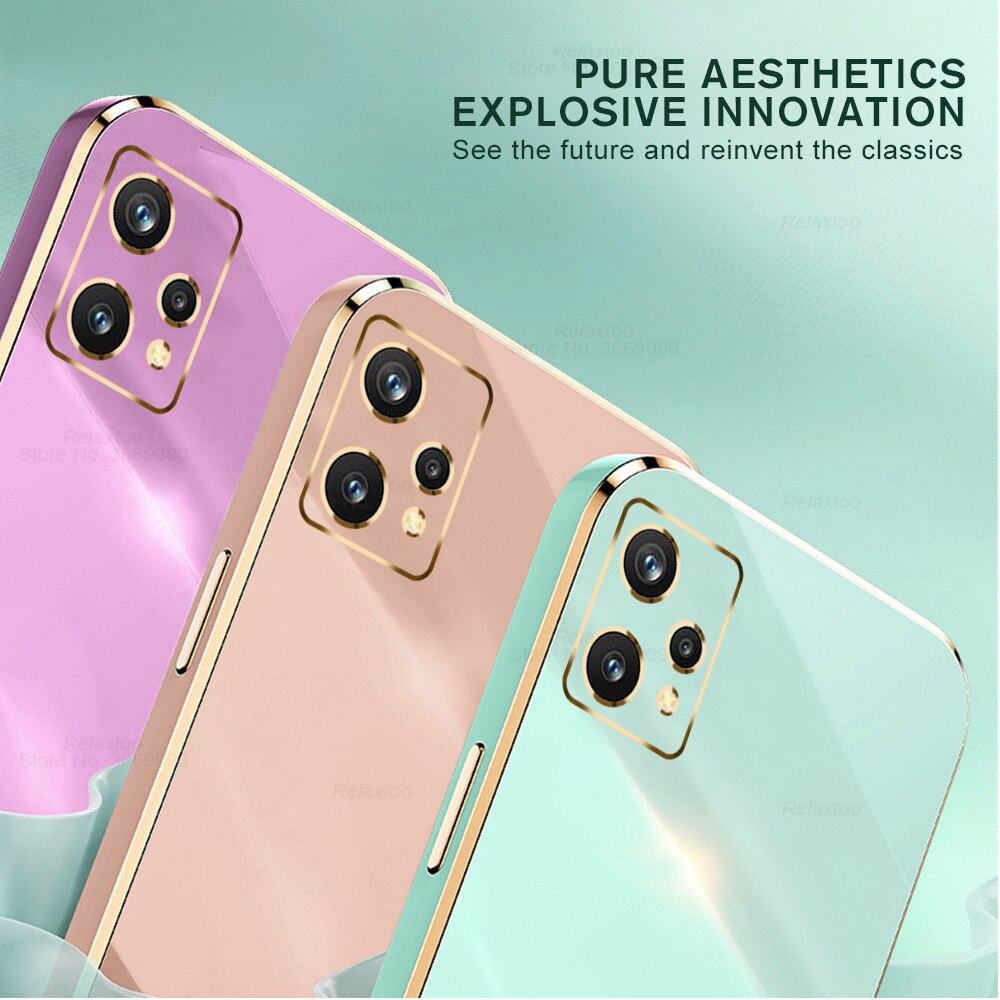 Luksusowe poszycie kwadratowa ramka silikonowe etui do Oppo Realme 9 pro plus proplus Realme9pro realmi 9pro + ochrona tylna obudowa telefonu
