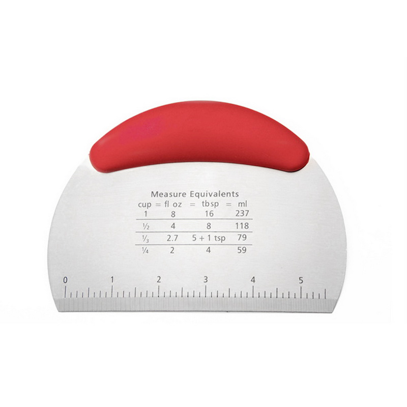Pastry Scraper Chopper Flour Pastry Cutter with Scale Stainless Steel Flour Dough Pizza Cutter with Comfortable Handle: 2