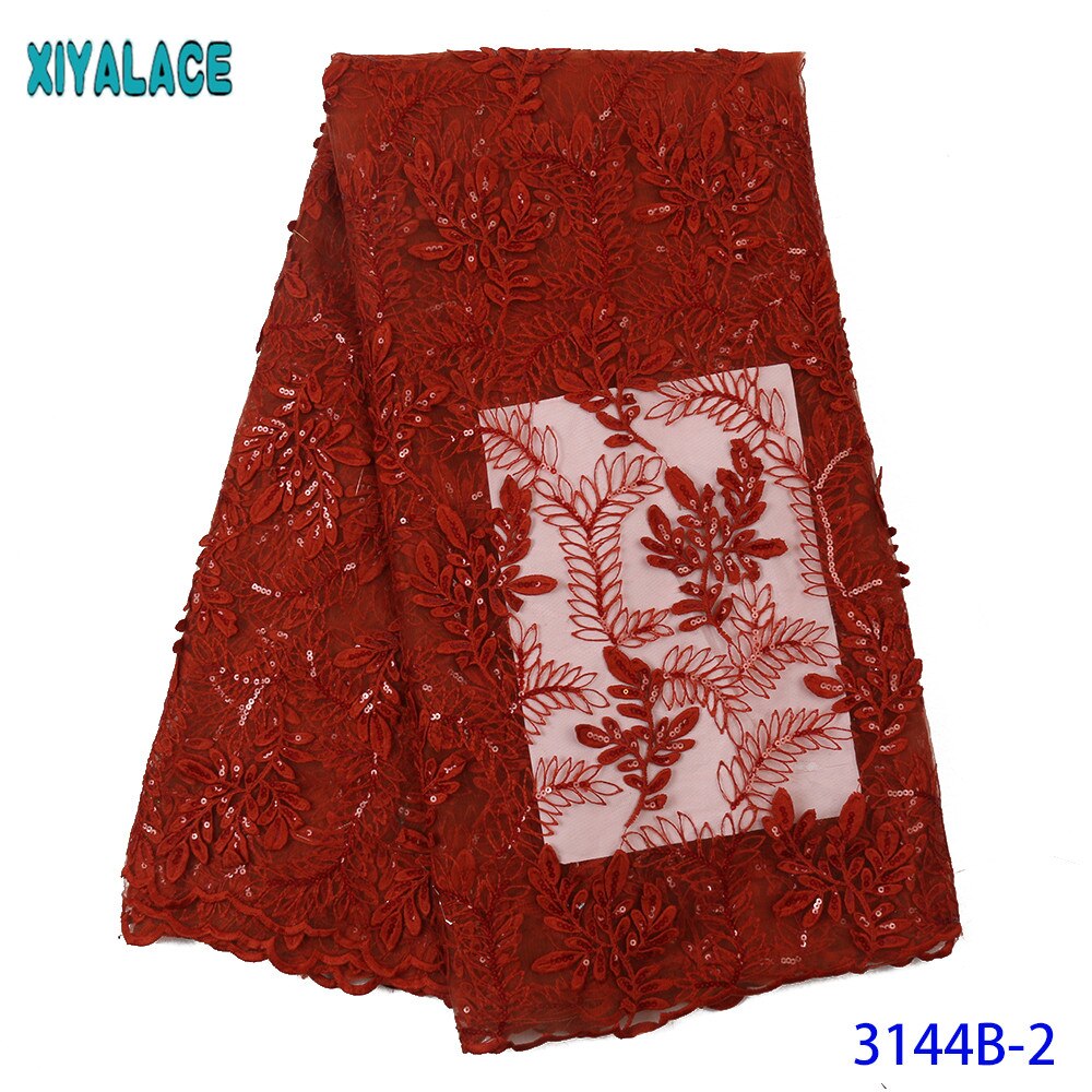 Gold French Lace Fabric Net Lace Fabric Sequin Fabric Embroidery Sequence Lace Fabric for Wedding KS3144B