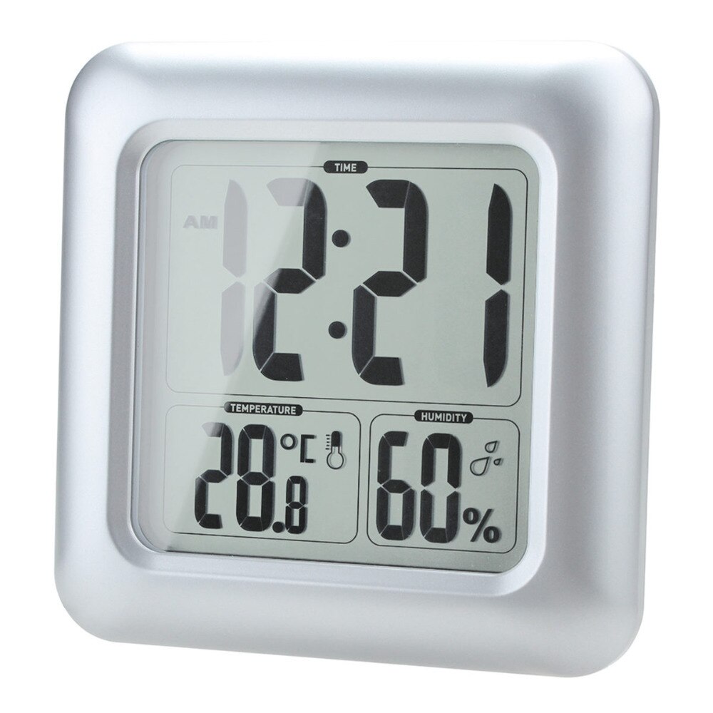 Timers Lcd Digitale Waterdichte Voor Water Spatten Badkamer Muur Klok Met Sucker Wassen Douche Klokken Timer Temperatuur Vochtigheid