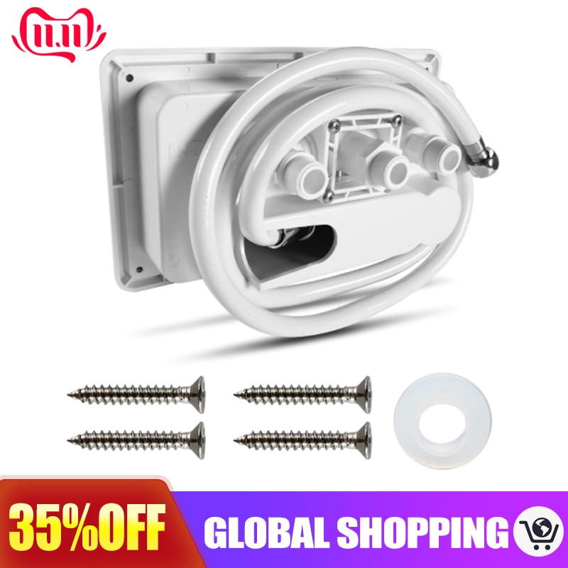 White RV Exterior Shower Box Kit with Lock Boat Marine Camper Motorhome Caravan Accessories