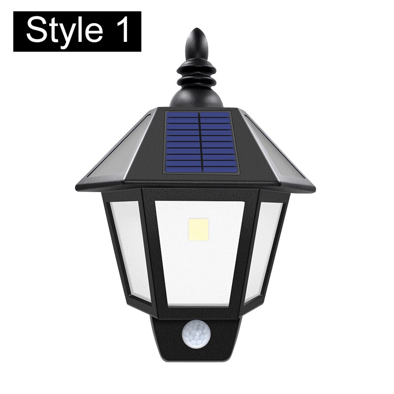 Luces solares, lámpara de pared Solar parpadeante con llama para baile, lámpara Led impermeable para exteriores, decoración Solar de paisaje, iluminación de seguridad: Style 1