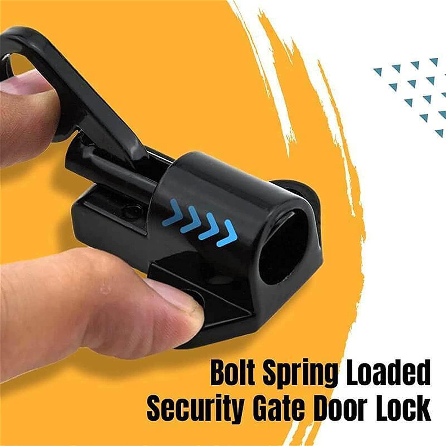 Black Aluminum Alloy Security Automatic Window Gate Lock Spring Load Bolt Latch Home Security Latch