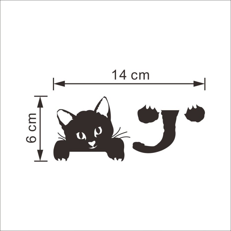 Funny Cute Cat Switch Stickers Wall Cartoon Switch Sticker Wall Home Bedroom Livingroom Decoration: Default Title