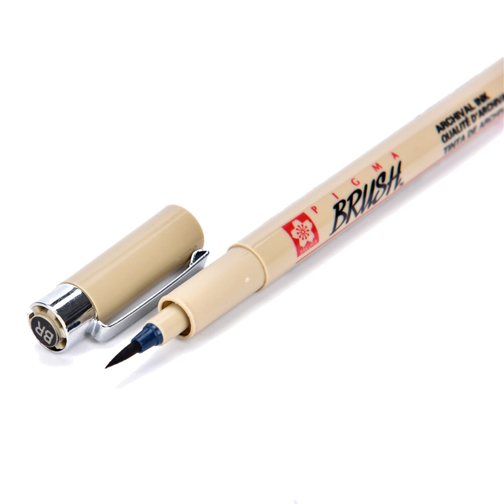 1 stuk Sakura Borstel Pen Kalligrafie Zwarte Inkt Waterdicht Tekening Pen Markers Brushpen WritingTubular Technische Art Supplies