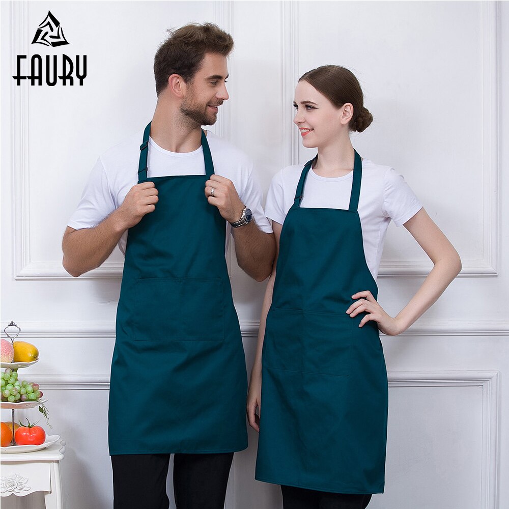 6 Color Food Service Chef Workwear Adjustable Halter Neck BBQ Apron Restaurant Bakery Hotel Waiter Cook Work Uniform