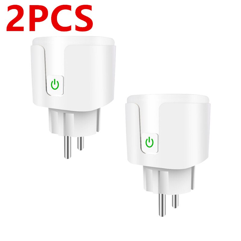 16A 220V Adapter Tuya Wifi Eu Smart Plug Draadloze Afstandsbediening Voice Control Power Monitor Timer Socket Voor Google Thuis alexa: 2PCS