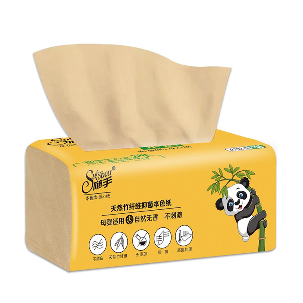 8 Packs Bamboe Pulp Facial Weefsels Milieuvriendelijk Gerecycleerd Papier Thuisgebruik Zachte Diner Servetten (300 Stks/pak) Toiletpapier