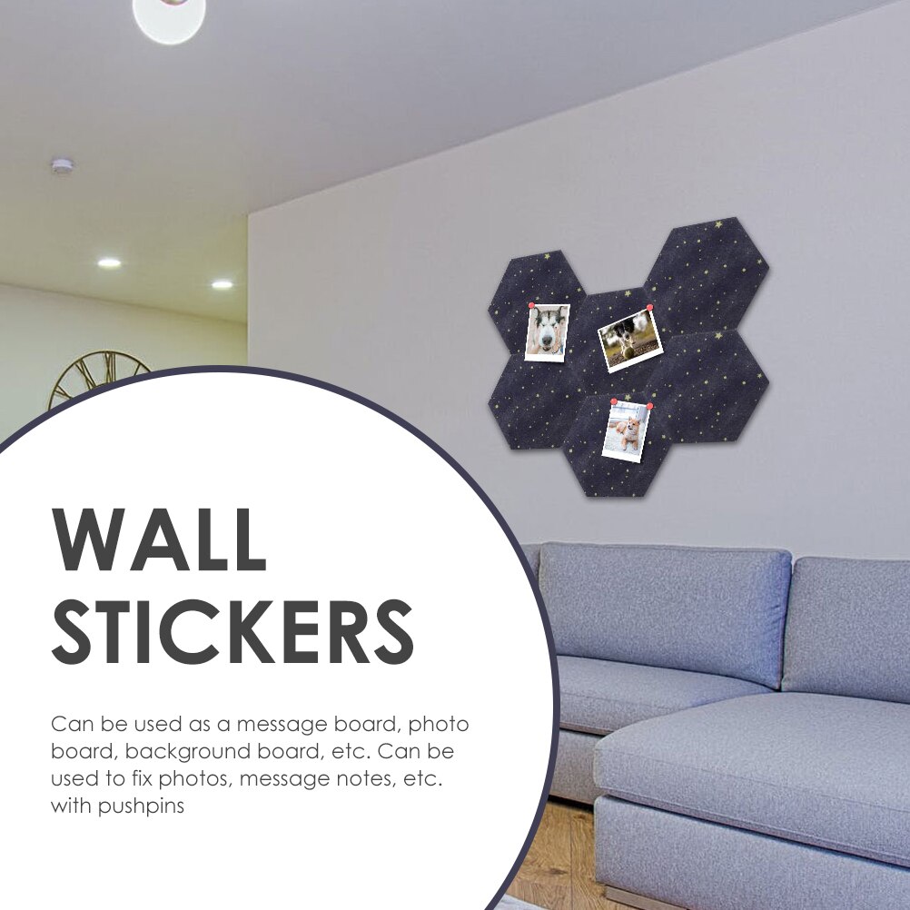 2Pcs Hexagon Felt Board DIY Wall Bulletin Board Self Adhesive Message Board