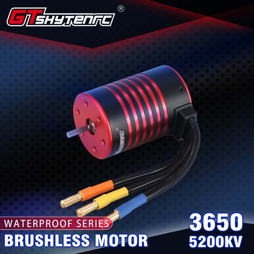 GTSKYTENRC Waterproof Combo 3650 3600KV 5200KV Brushless Motor w//Heat Sink 60A Brushless ESC for RC 1/10 RC Car: 5200KV