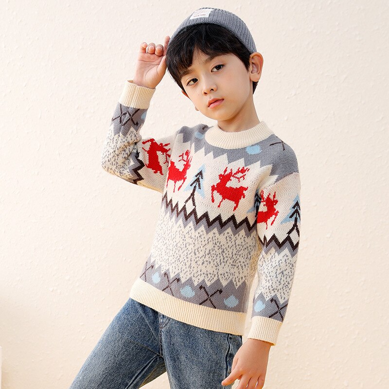 Winter Jongens Trui Kinderen Warme Kerst Truien Jas Kinderen Kleding Shirt Peuter Jongen Katoen Knitwear Truien Tiener Tops