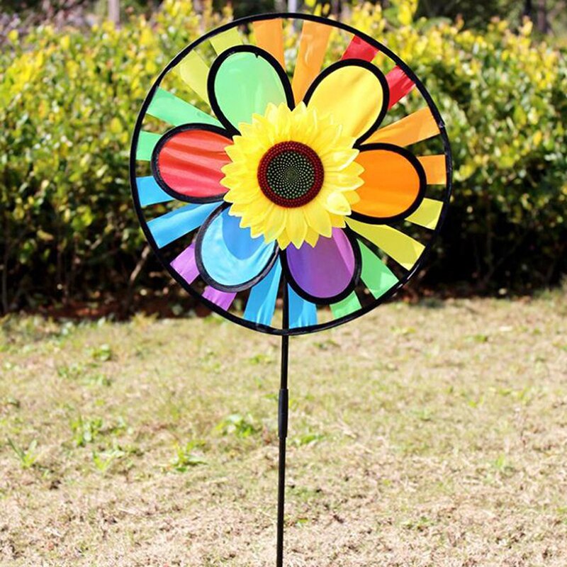 Molino de girasol remolino viento Spinner casa decoración de patio jardín niños niño juguete