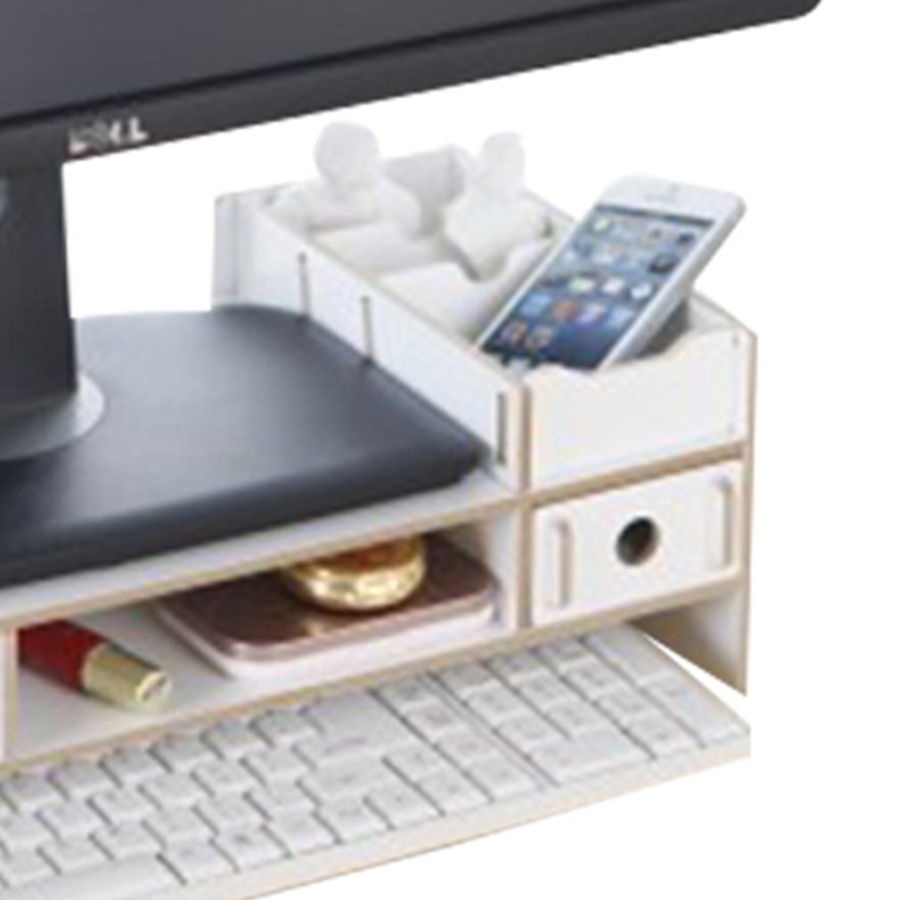 Computer Keyboard Desktop Storage Rack Stationery Drawer Pens Sundries Shelf Home Accessories