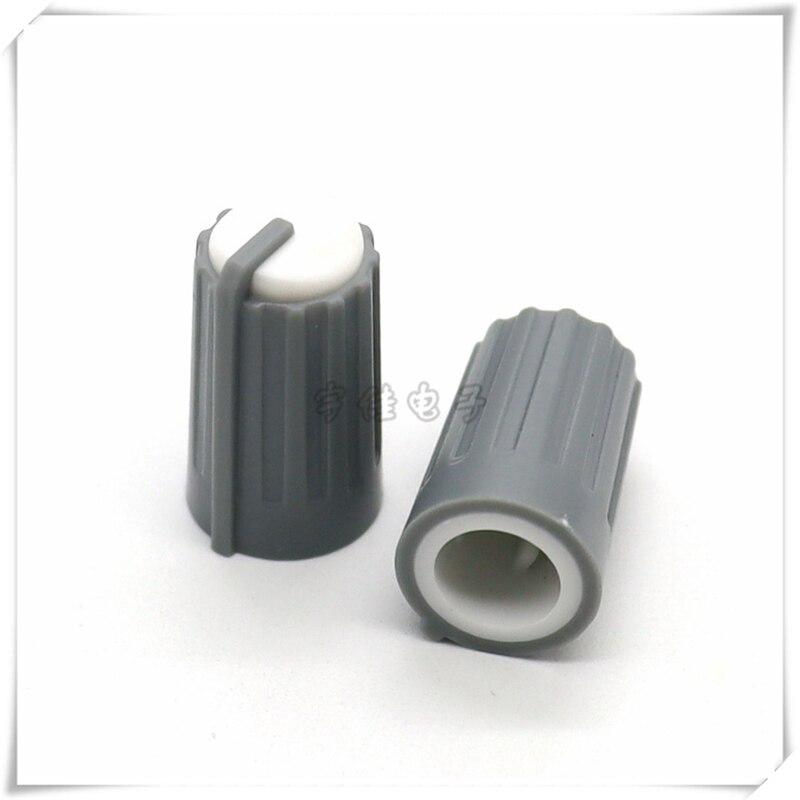 Pommeau de potentiomètre en plastique, demi-arbre 10.5x18MM, encodeur rotatif, bouton de commutation de volume adapté à l'axe D 6MM, 10 pièces: WHITE