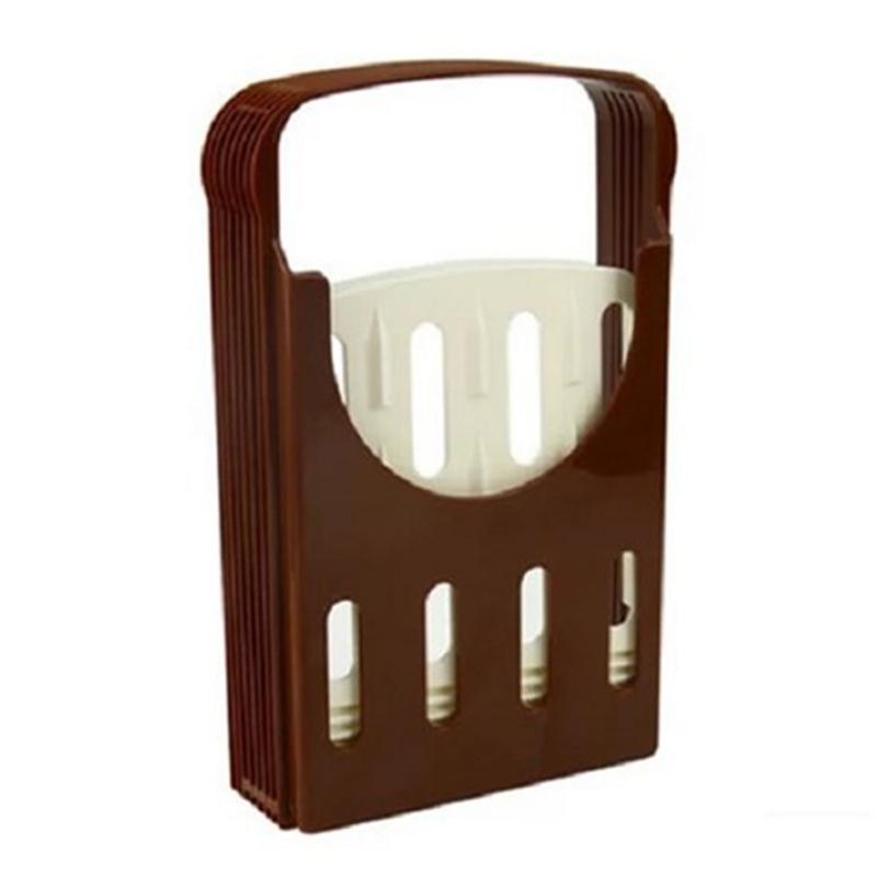 Justerbar brød sandwich brødskærer guide toast skive skæreform bagning manuelle udskærere (kaffe+hvid)