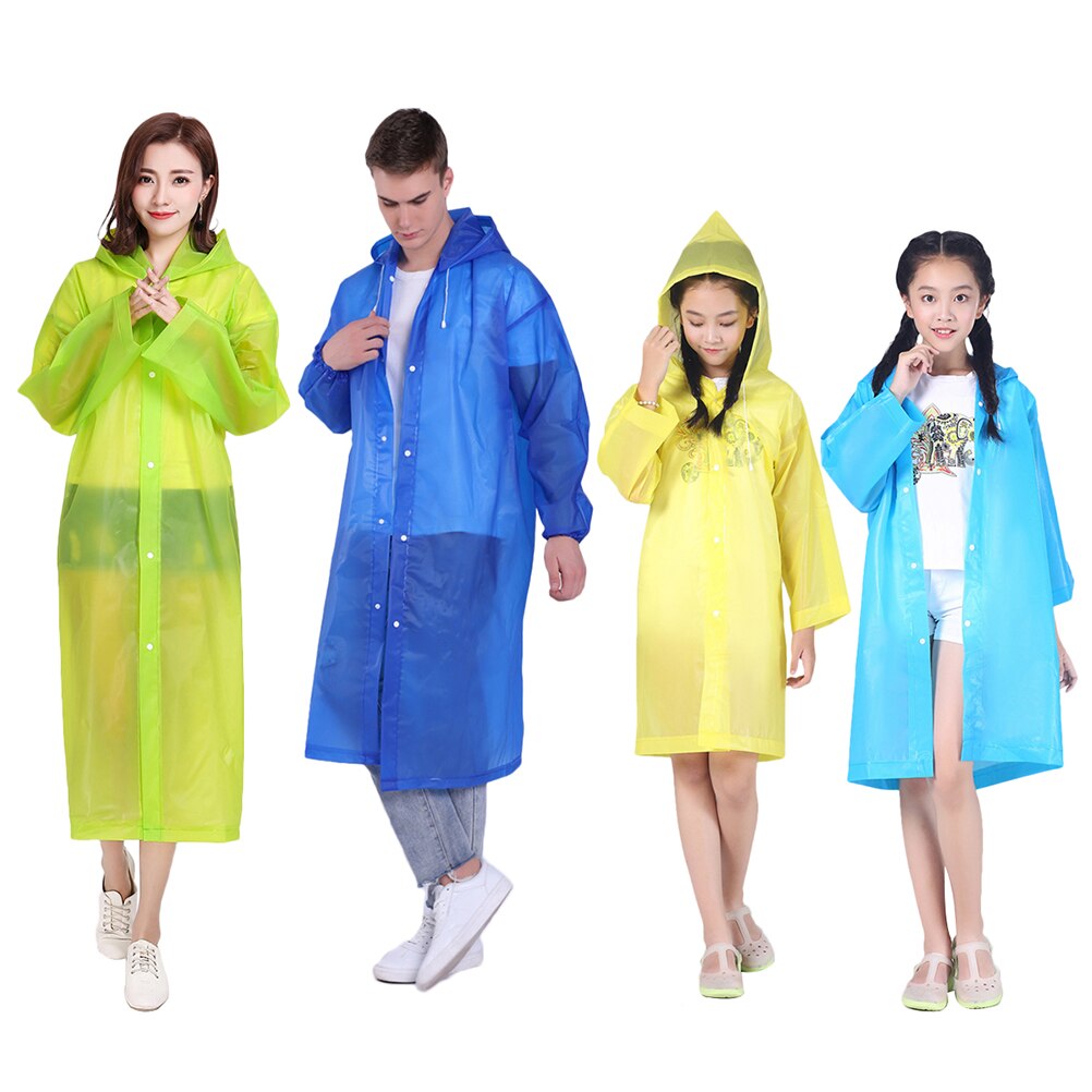 4 STUKS Herbruikbare Regen Poncho Emergency Praktische Draagbare Regenjas Poncho Regenkleding voor Kinderen Volwassenen Familie Vrouwen